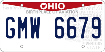 OH license plate GMW6679
