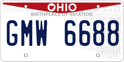 OH license plate GMW6688