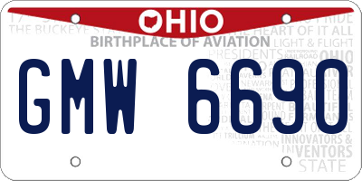 OH license plate GMW6690