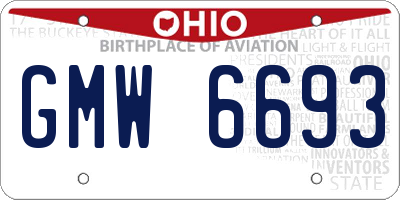 OH license plate GMW6693
