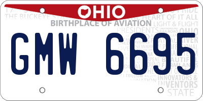 OH license plate GMW6695