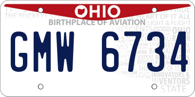 OH license plate GMW6734