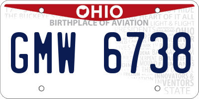 OH license plate GMW6738