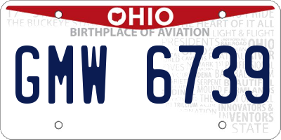 OH license plate GMW6739