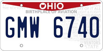 OH license plate GMW6740