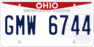 OH license plate GMW6744