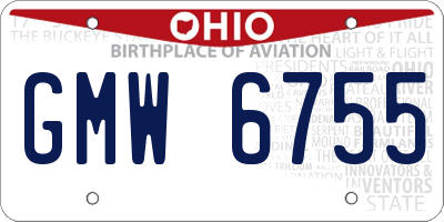 OH license plate GMW6755