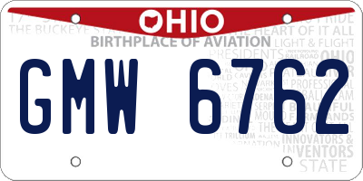 OH license plate GMW6762