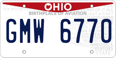 OH license plate GMW6770