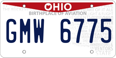 OH license plate GMW6775