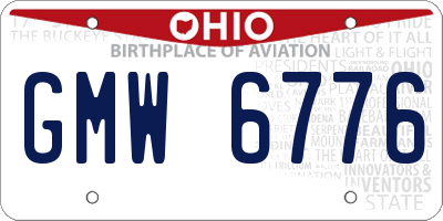 OH license plate GMW6776