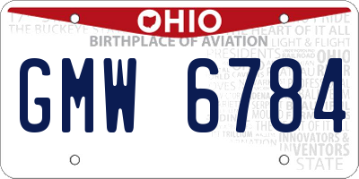 OH license plate GMW6784