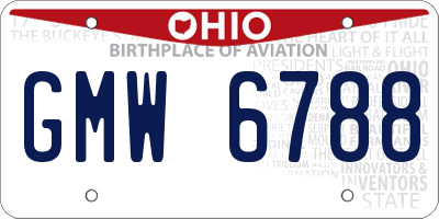 OH license plate GMW6788