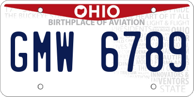 OH license plate GMW6789