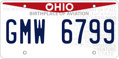 OH license plate GMW6799