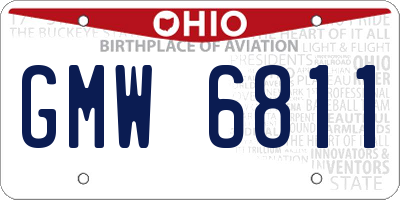 OH license plate GMW6811
