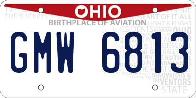 OH license plate GMW6813