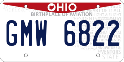 OH license plate GMW6822
