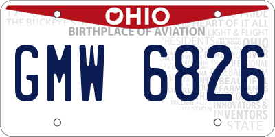 OH license plate GMW6826