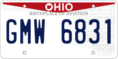 OH license plate GMW6831