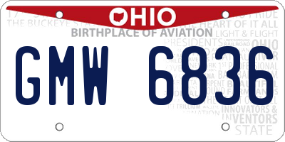 OH license plate GMW6836