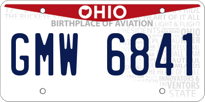 OH license plate GMW6841