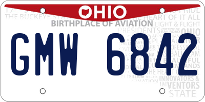 OH license plate GMW6842