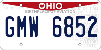OH license plate GMW6852