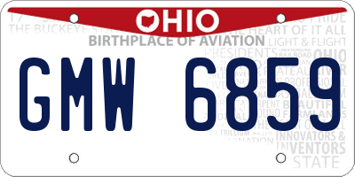 OH license plate GMW6859