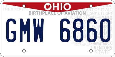 OH license plate GMW6860