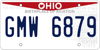 OH license plate GMW6879