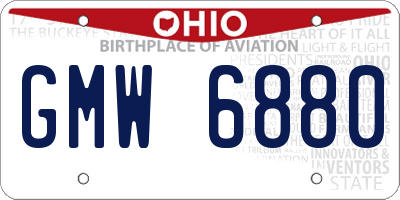 OH license plate GMW6880