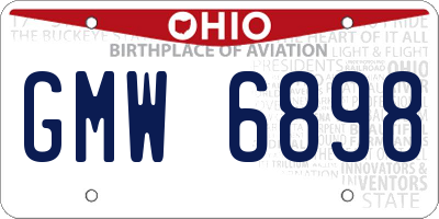 OH license plate GMW6898