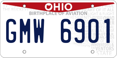 OH license plate GMW6901