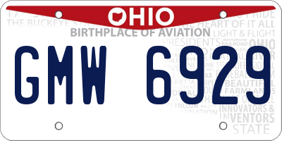 OH license plate GMW6929
