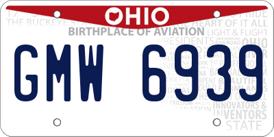 OH license plate GMW6939