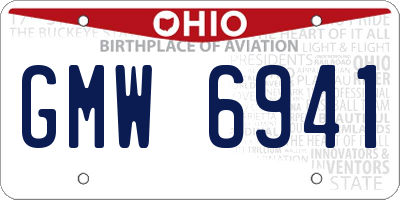 OH license plate GMW6941