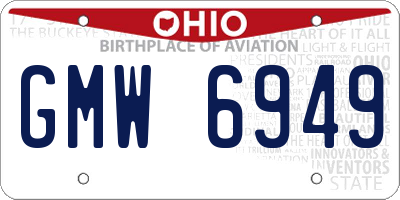 OH license plate GMW6949