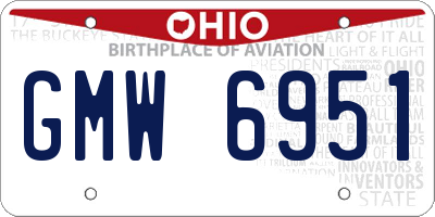 OH license plate GMW6951