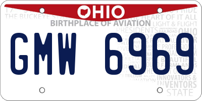 OH license plate GMW6969
