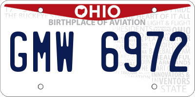 OH license plate GMW6972