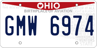 OH license plate GMW6974