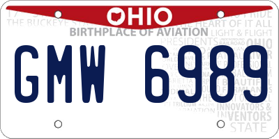OH license plate GMW6989