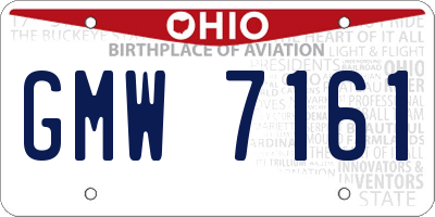 OH license plate GMW7161