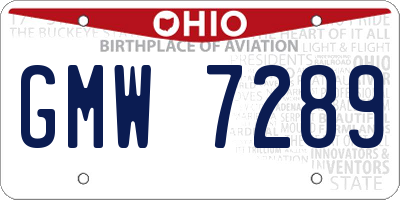 OH license plate GMW7289
