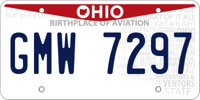 OH license plate GMW7297
