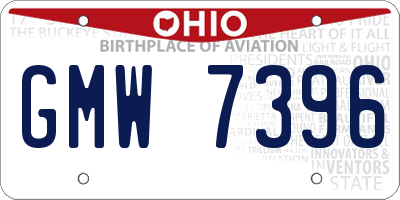 OH license plate GMW7396