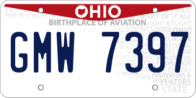 OH license plate GMW7397