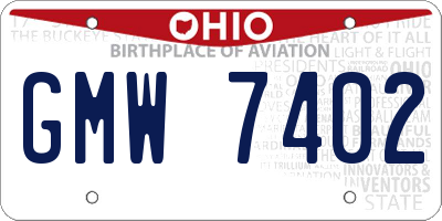 OH license plate GMW7402