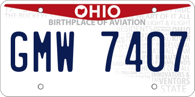 OH license plate GMW7407